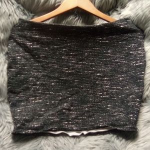 Mini skirt black with white spots